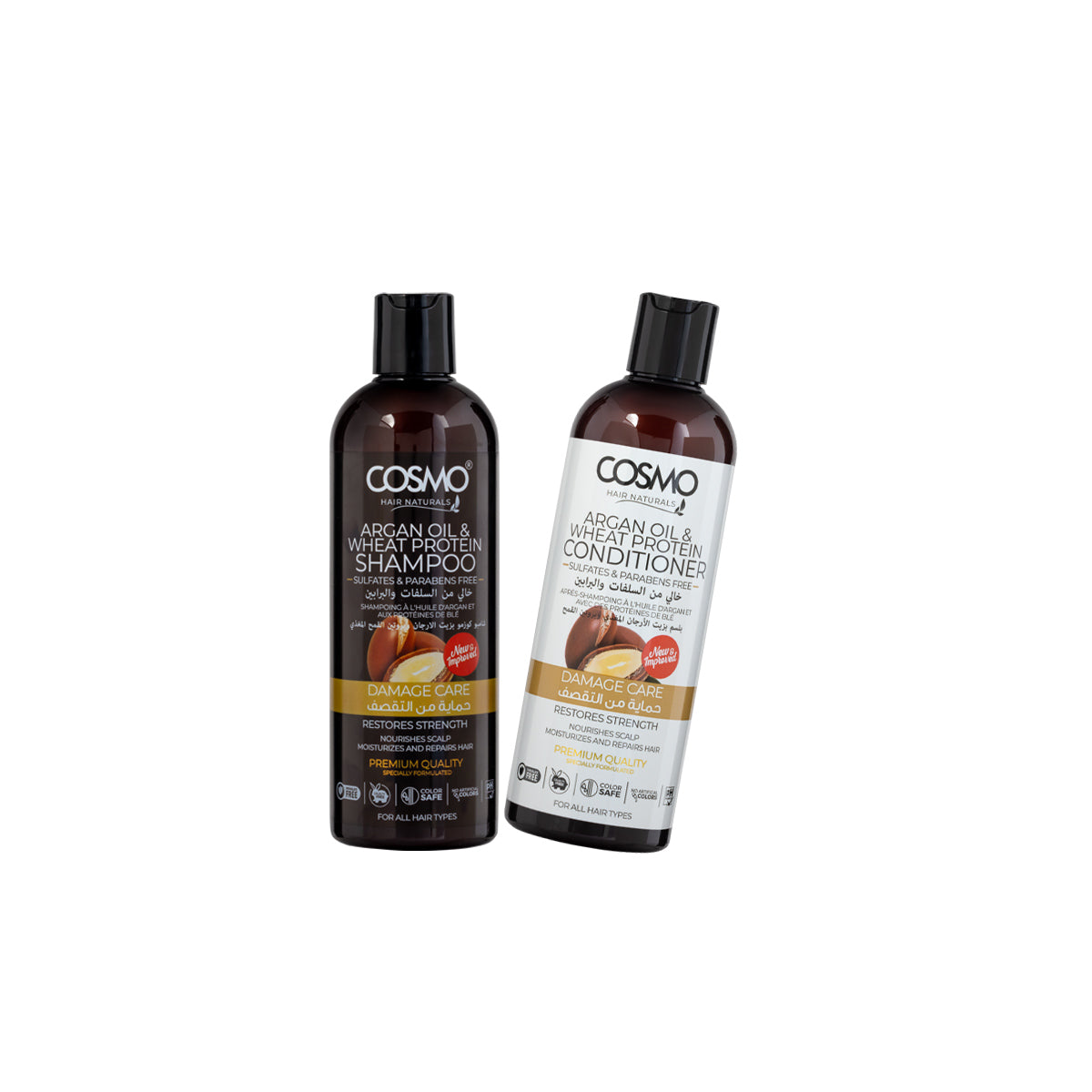 Argan Oil & Wheat Protein Shampoo & Conditioner Set 480ml - Pack Of 2